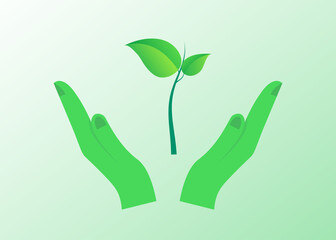 Eco friendly concept, Green city save the world.Ecology and Environmental Concept,Earth Symbol  Help The World With Eco-Friendly Ideas.Vector EPS 10.