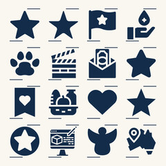 Simple set of darling related filled icons.