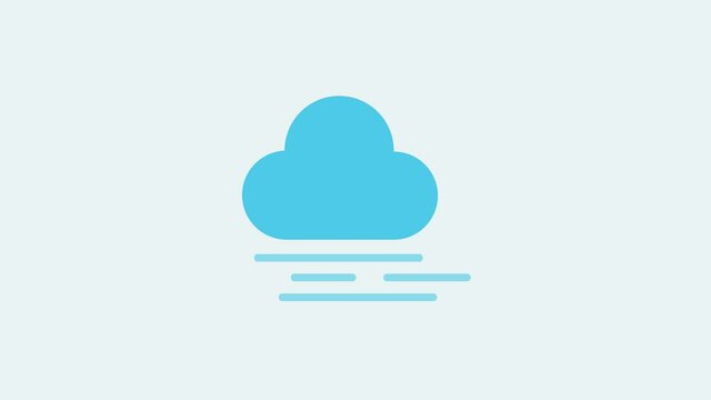 Wind Blowing Bad Weather Icon Animation, Wind Blowing With Cloud Icon, Weather Report