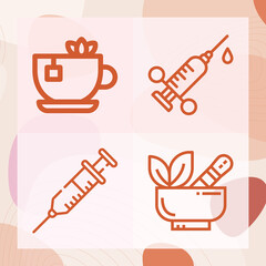 Simple set of cure related lineal icons