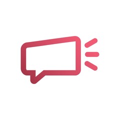 speech bubble icon forming megaphone, megaphone logo with chat bubble, speaker vector illustration