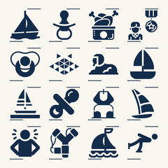 Simple set of credibility related filled icons.