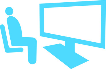 watching tv icon vector 