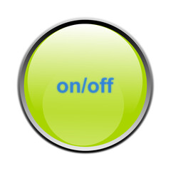 3d illustration of green on / off button
