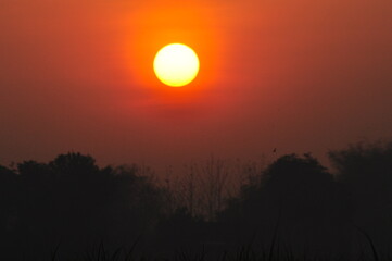 sunset over the mountains