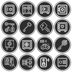 16 pack of locke  lineal web icons set