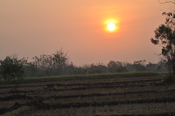 sunset in the mountains