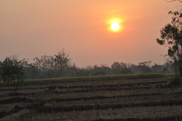 sunset in the mountains