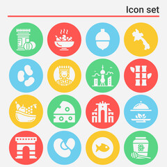 16 pack of oriental  filled web icons set