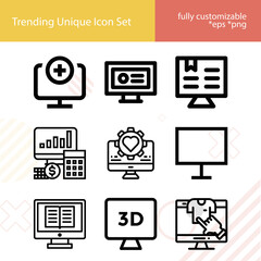 Simple set of assess related lineal icons.