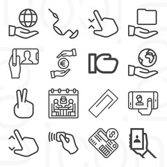 16 pack of replaced  lineal web icons set