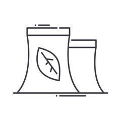 Nuclear energy icon, linear isolated illustration, thin line vector, web design sign, outline concept symbol with editable stroke on white background.