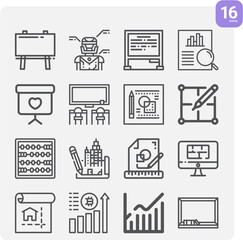 Simple set of abstract thought related lineal icons.
