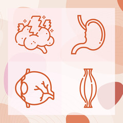 Simple set of human body related lineal icons