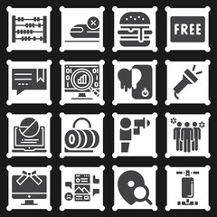 16 pack of software  filled web icons set