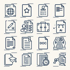 Simple set of specification related lineal icons.