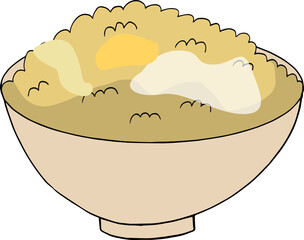 シンプルな手書きの日の丸ご飯のイラスト Wall Mural Foolchico