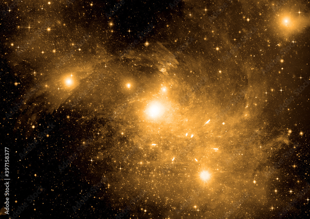 Poster galaxy in a free space. 3d rendering