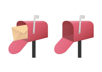 Mailbox concept. Vector illustration. Two email boxes. Isolated on white background.