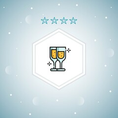  champagne glass vector icon moderns