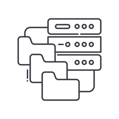 Network file system concept icon, linear isolated illustration, thin line vector, web design sign, outline concept symbol with editable stroke on white background.