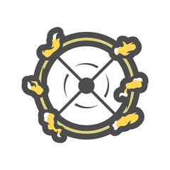 Fire Show Fiery ring burning Vector icon Cartoon illustration