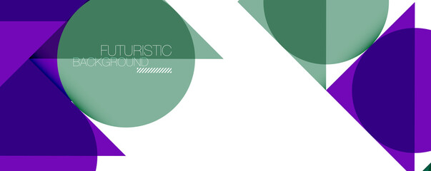 Clean minimal geometric abstract background with triangles and circles. Vector illustration for covers, banners, flyers and posters and other designs