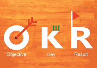 OKR - Objective Key Results acronym, New business concept