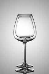 empty wine glasses isolated on white