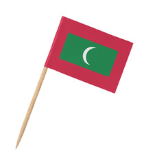 Small paper flag of Maldives on wooden stick