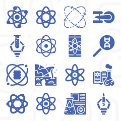 16 pack of scientific theory  filled web icons set