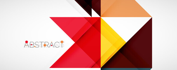 Fototapeta premium Geometric abstract background. Techno color triangle shapes. Vector illustration for covers, banners, flyers and posters and other designs