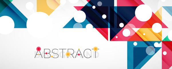 Geometric abstract background. Techno color triangle shapes. Vector illustration for covers, banners, flyers and posters and other designs