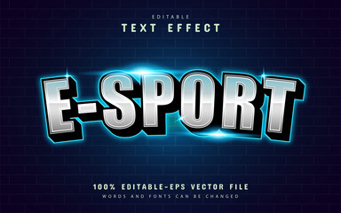 Modern esport text effect with blue light