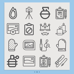 Simple set of auxiliary related lineal icons.