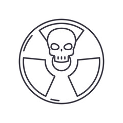 Fototapeta premium Nuclear danger icon, linear isolated illustration, thin line vector, web design sign, outline concept symbol with editable stroke on white background.