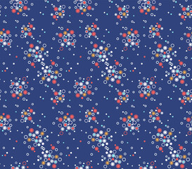 Japanese Colorful Circle Dust Vector Seamless Pattern