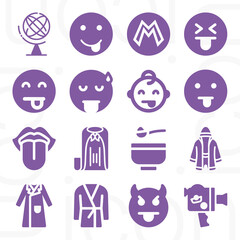 16 pack of cape  filled web icons set