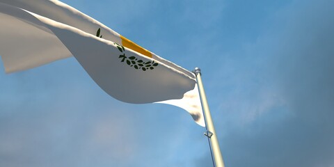 3d rendering of the national flag of the Cyprus