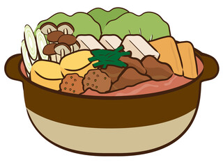 キムチ鍋　（豚肉・豆腐・油揚げ・つくね・ジャガイモ・ニラ）