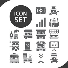 Simple set of spectators related filled icons.