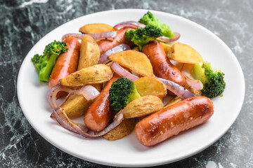 ポテトとウインナーの炒め物