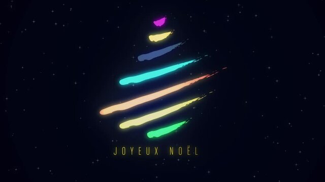 Joyeux Noel Et Sapin Coloré Vecteur Animation