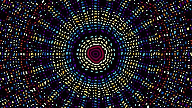 Transforming abstract mandala. Seamless loop footage.
