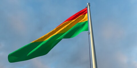 3d rendering of the national flag of the Bolivia