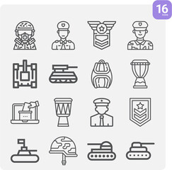 Simple set of dictatorship related lineal icons. - obrazy, fototapety, plakaty