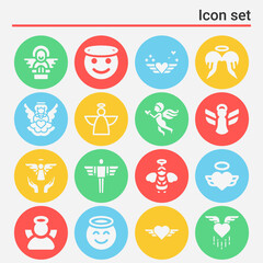 16 pack of divine messenger  filled web icons set