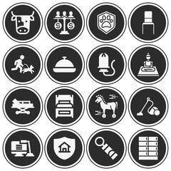 16 pack of domestic  filled web icons set