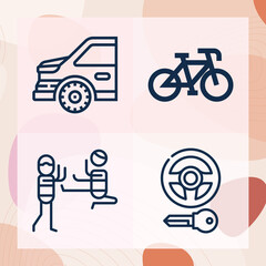 Simple set of race related lineal icons