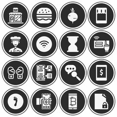 16 pack of measurements  filled web icons set